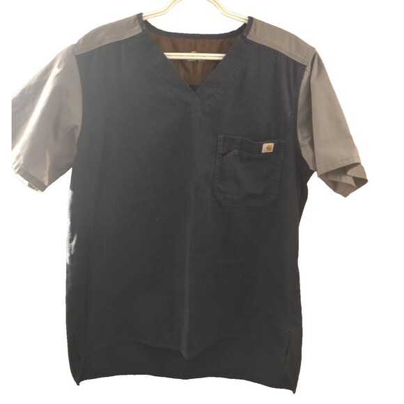 Carhartt Force Dark Navy Blue/Gray Scrub Top Unisex Size Small - Picture 1 of 9